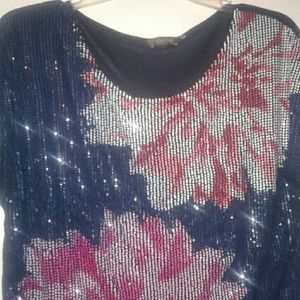 Crosby Sequin Flower  Crop Top